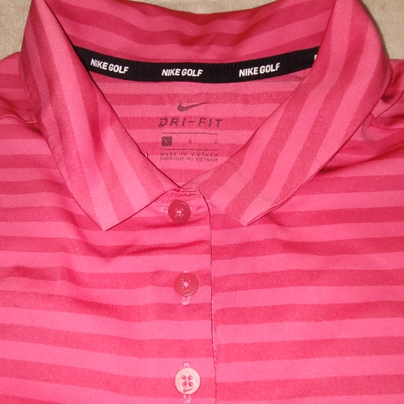 Nike Golf Dry-fit Top Pink Striped Large Sleeveless 💕 Excellent - Picture 1 of 4